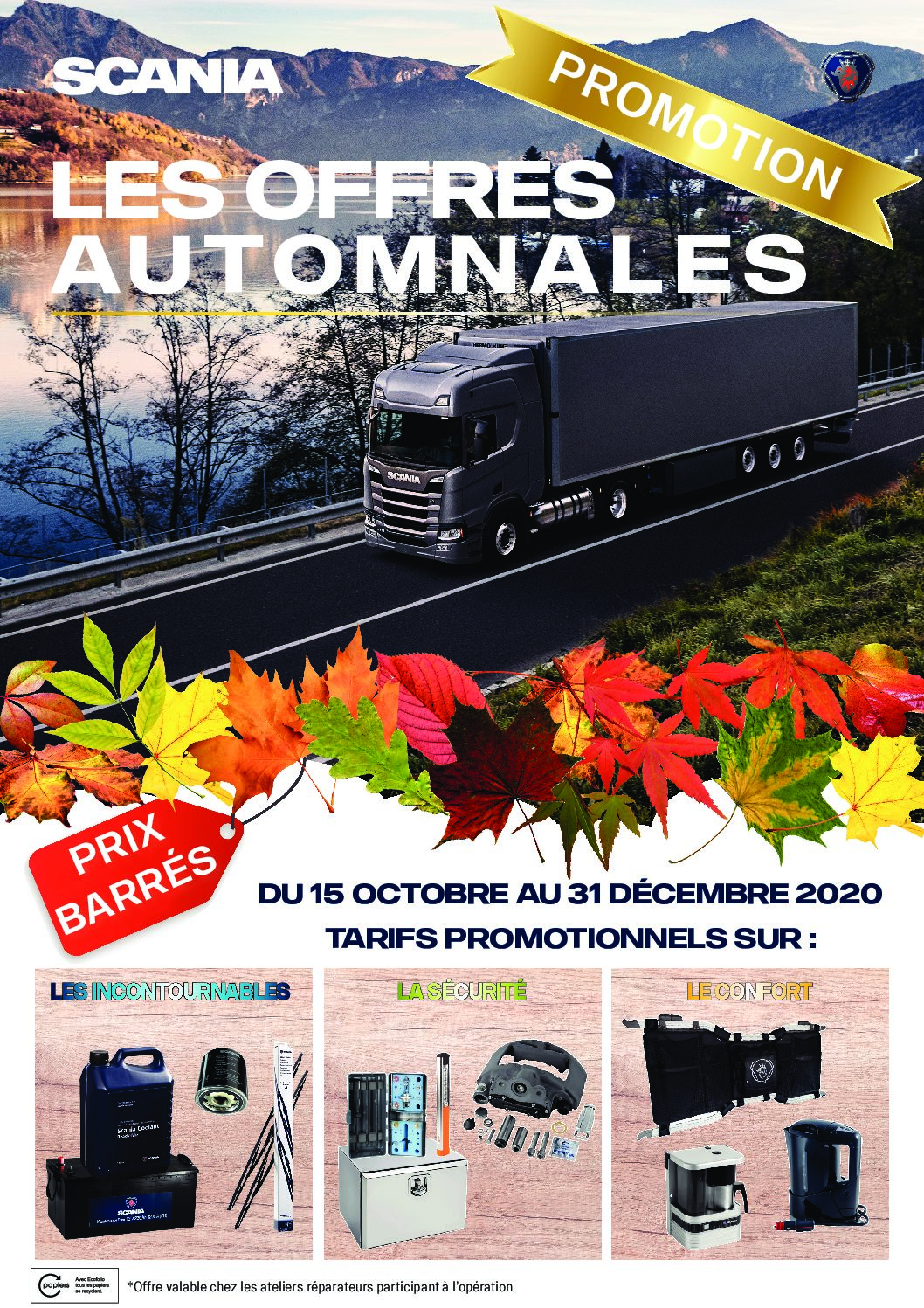 Les offres SCANIA incontournables de l’automne ! du 15/10 au 31/12/2020