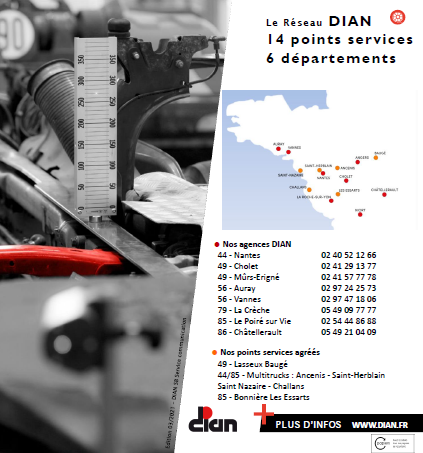 Découvrez les Prestations de Services Atelier & Pièces proposées dans 8 agences Dian